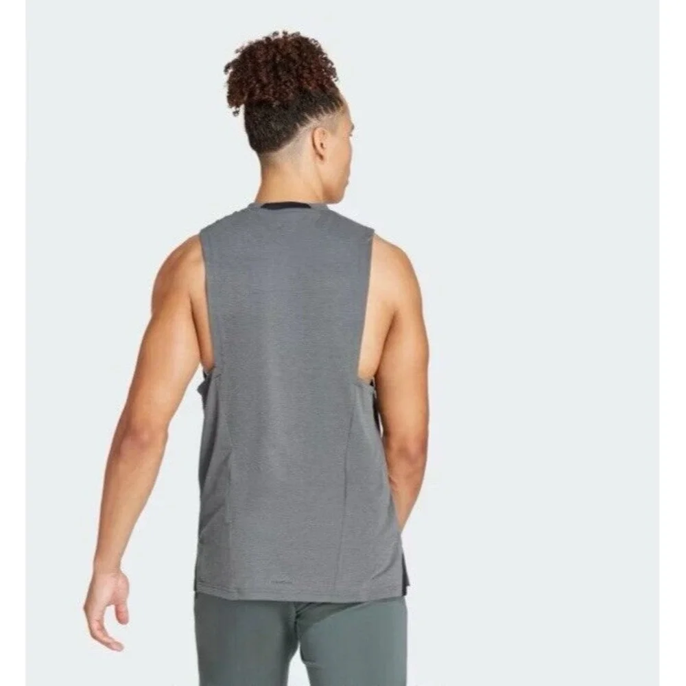Adidas Mens Training Tank Top Gray IS3819 Sz 2XL NEW